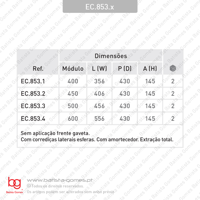 Prateleiras / Gavetas (cestos) de correr individuais